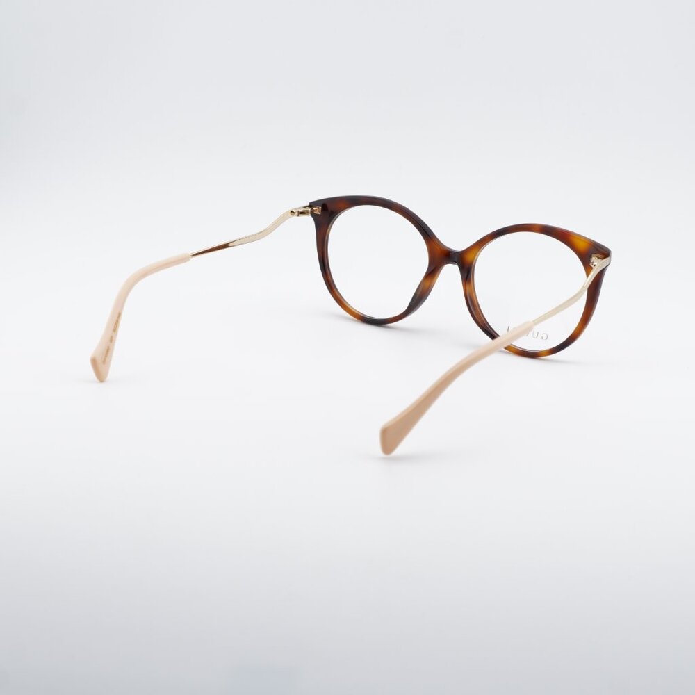 Gucci GG1009O 001 Eyeglasses Havana/Gold 52mm Round Frame - Picture 7 of 12